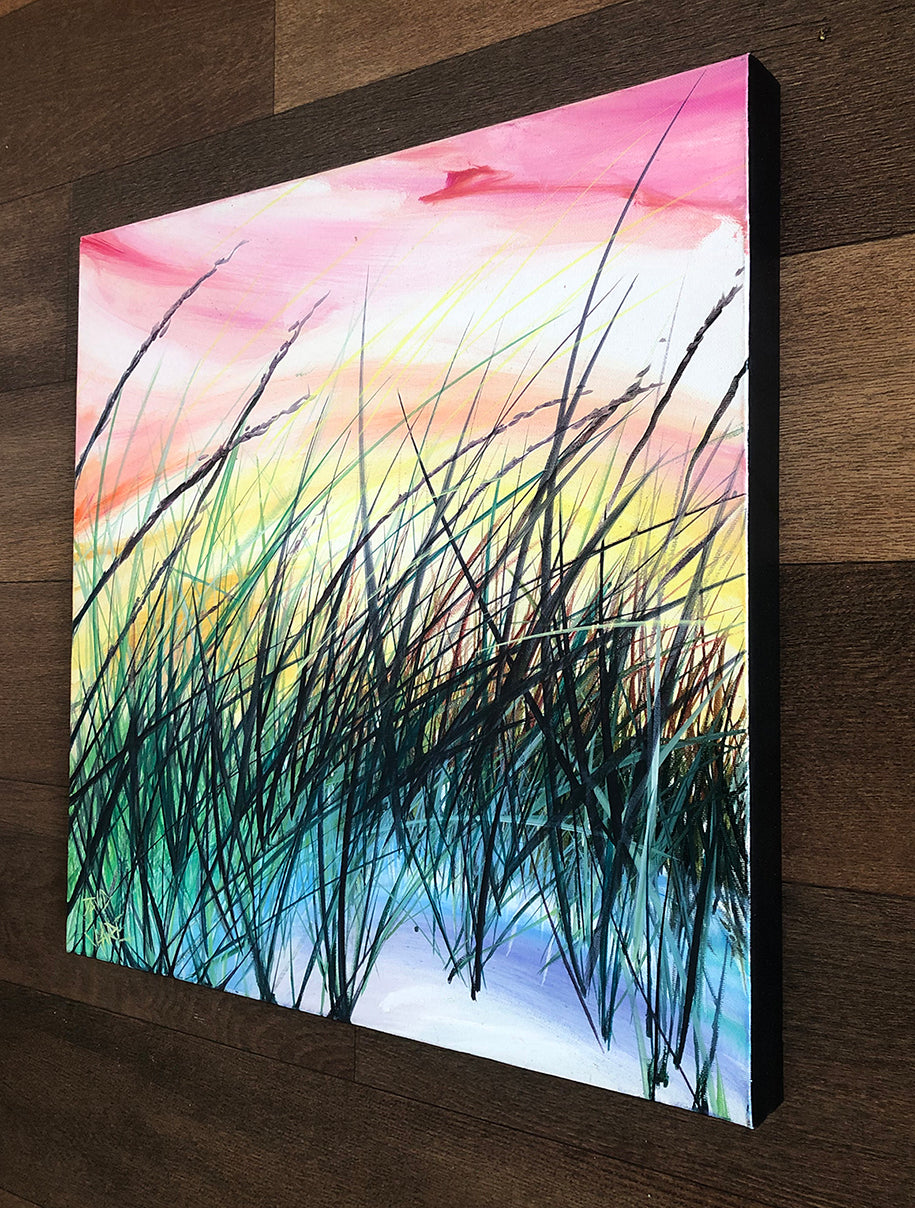 Beach Grass In The Sunset
