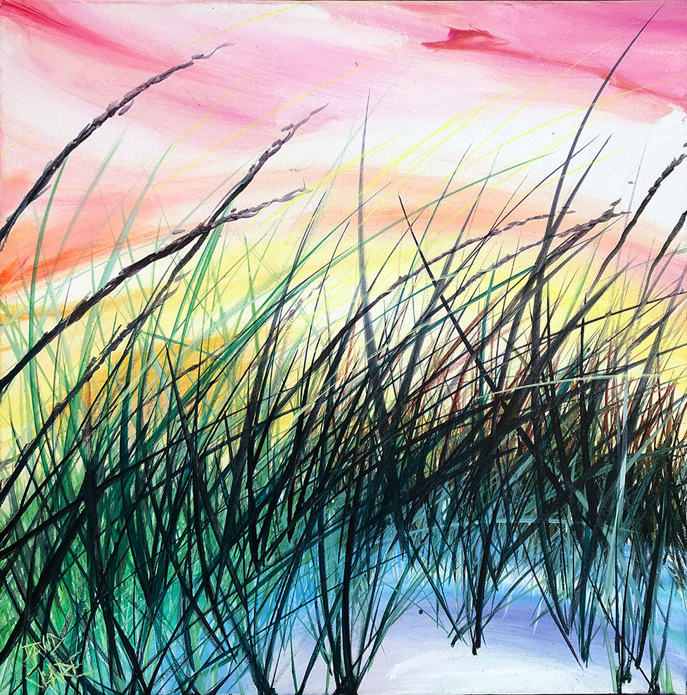 Beach Grass In The Sunset