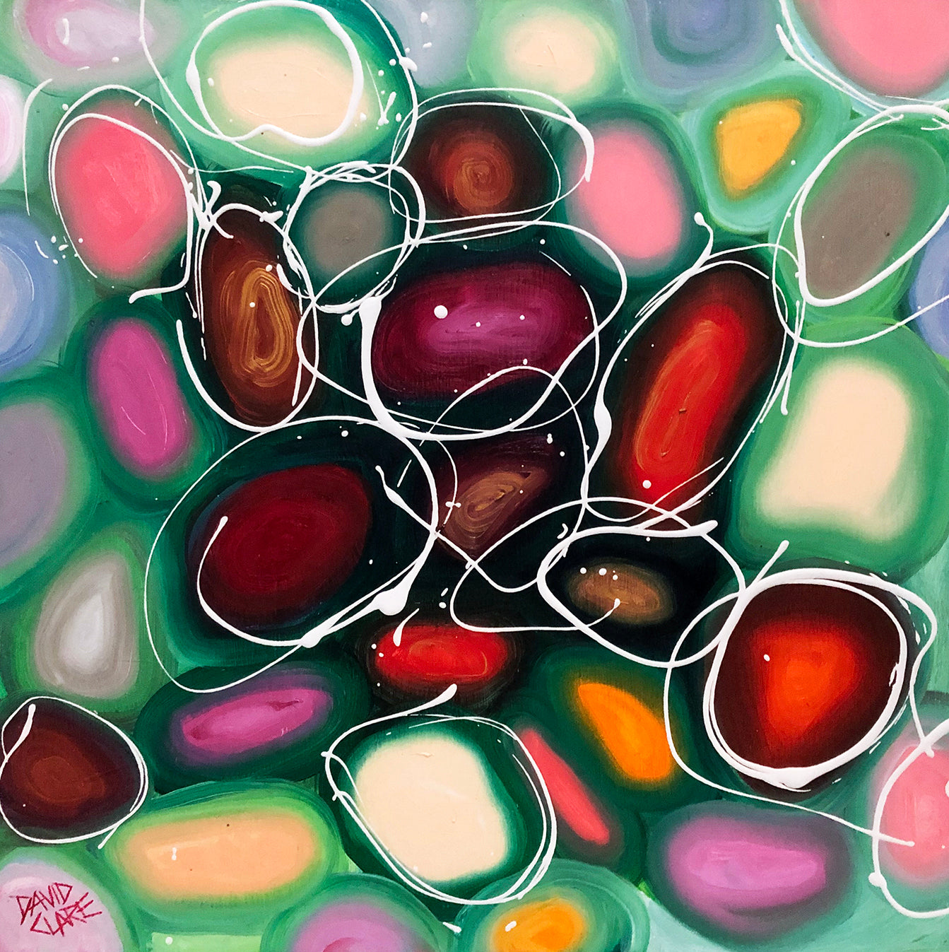 Bright Red And Green Pebbles