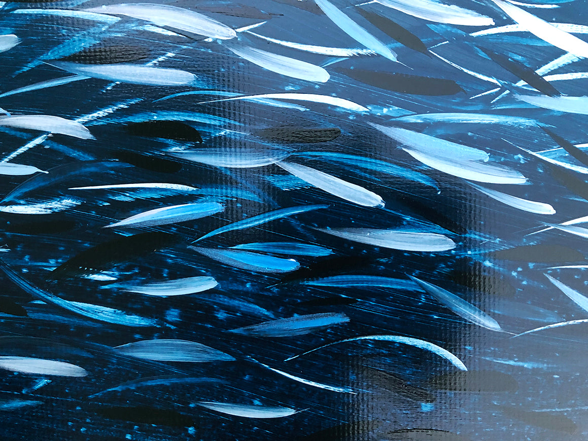 Fish Wave In Dark Blue