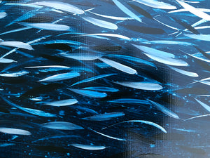 Fish Wave In Dark Blue