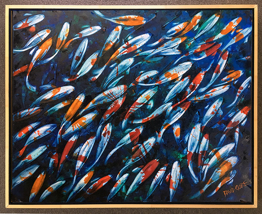 Koi Fish In Blue