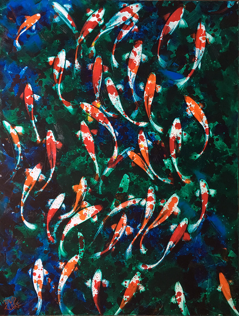 Koi Swimming Upstream