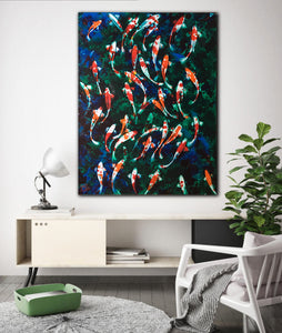 Koi Swimming Upstream