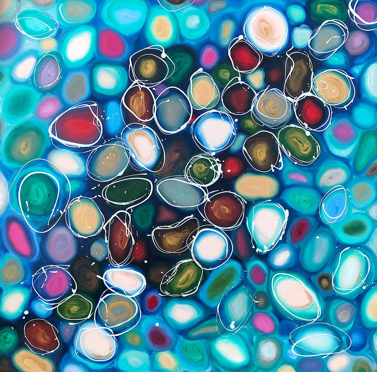Pebbles In Pink And Green