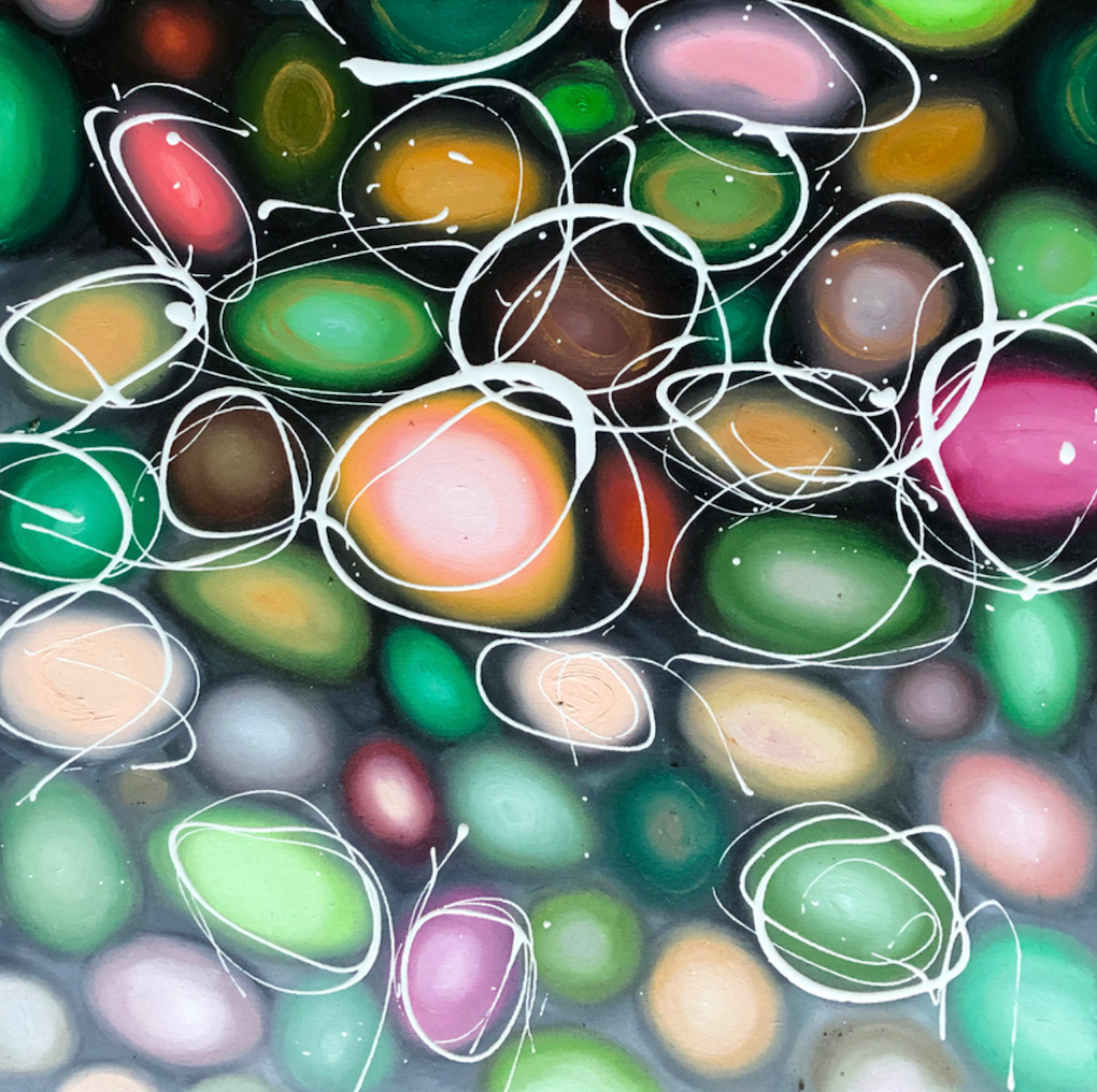 Green Yellow & Pink Pebbles
