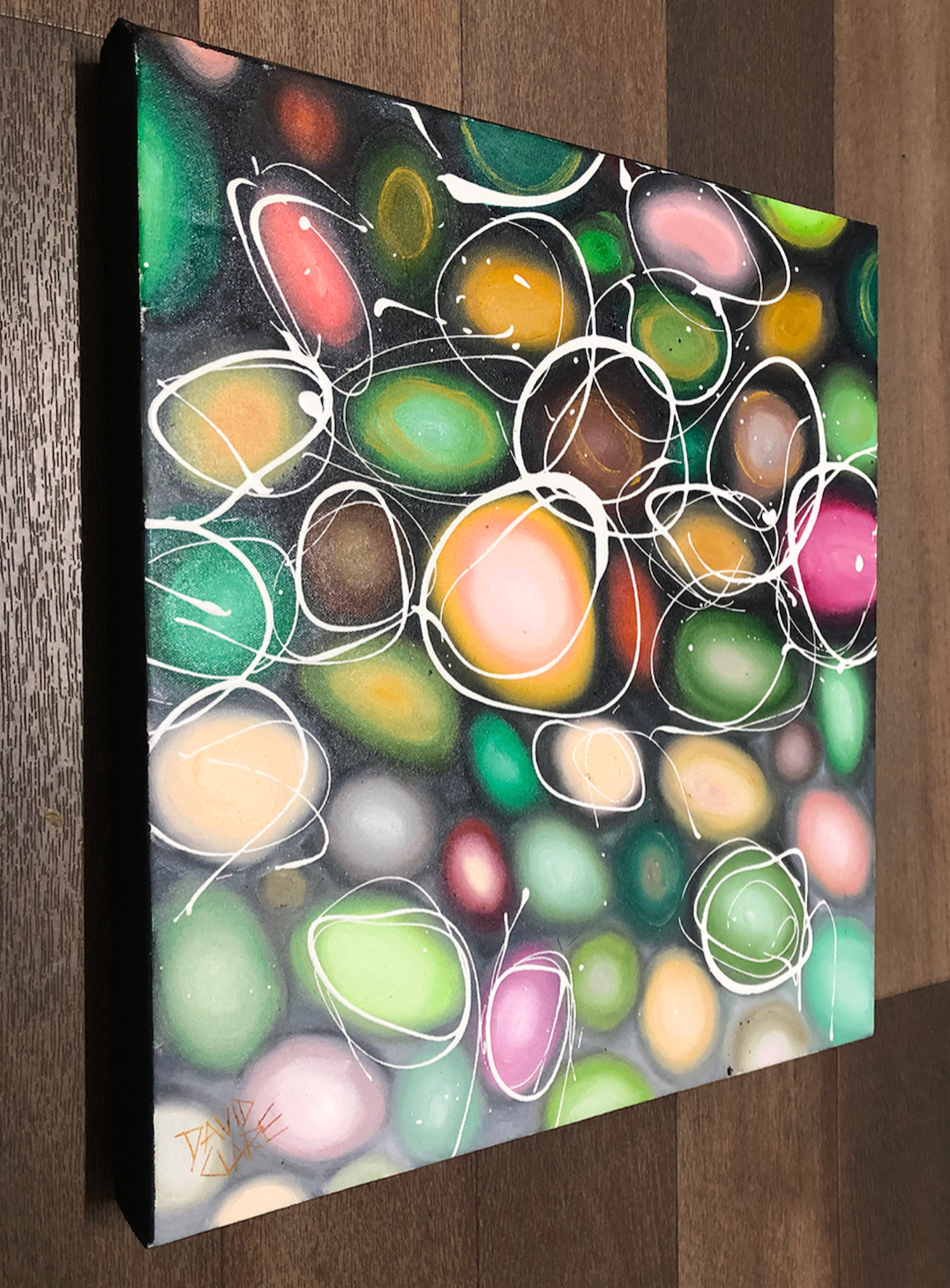 Green Yellow & Pink Pebbles