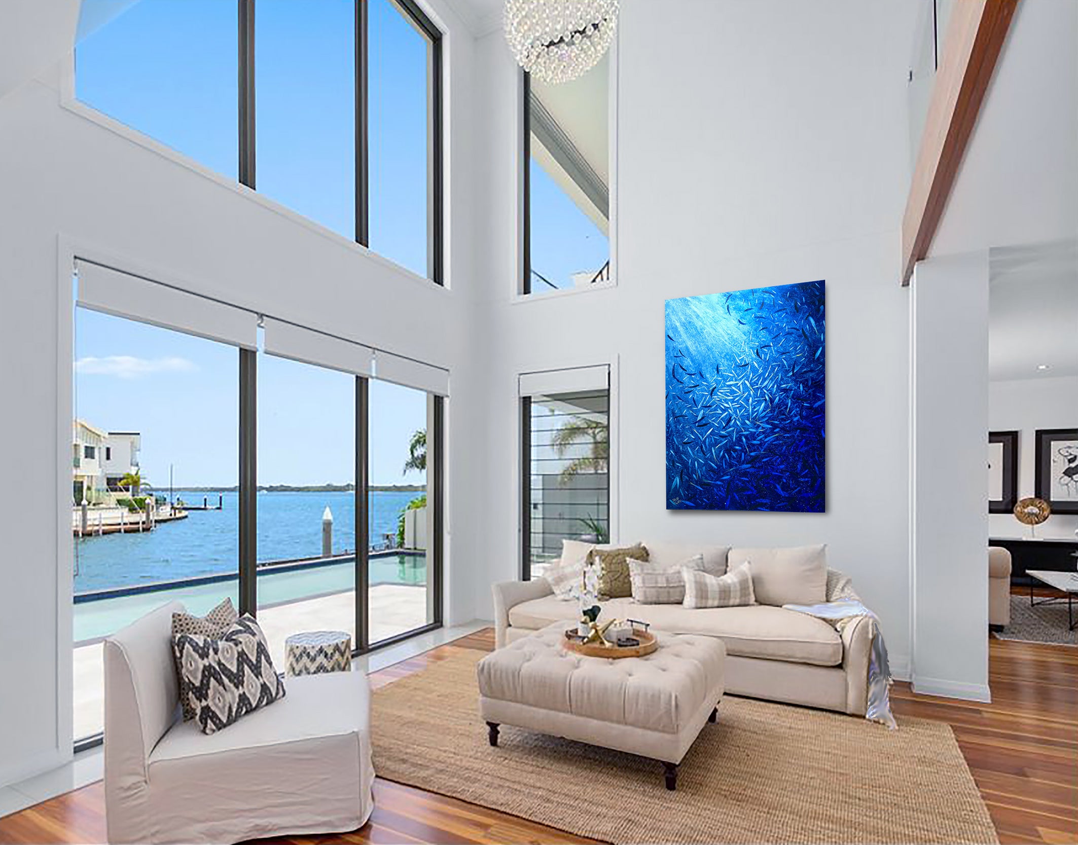 Shimmering In The Deep Blue Ocean